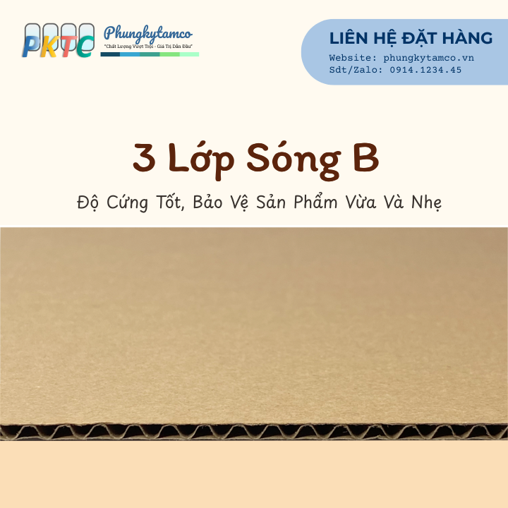 Giấy Tấm 3 Lớp Sóng B