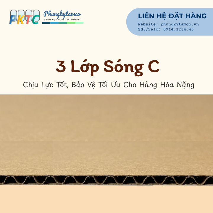 Giấy Tấm 3 Lớp Sóng C